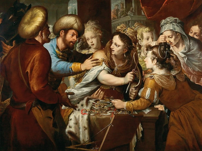 1623-Carpoforo Tencalla - Odisseo riconosce Achille tra le figlie di Licomede